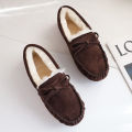 Flat soles plus size women's shoes beanie shoes women's autumn and winter new velvet warm cotton shoes soft soles lazy pregnant women mother shoes. 