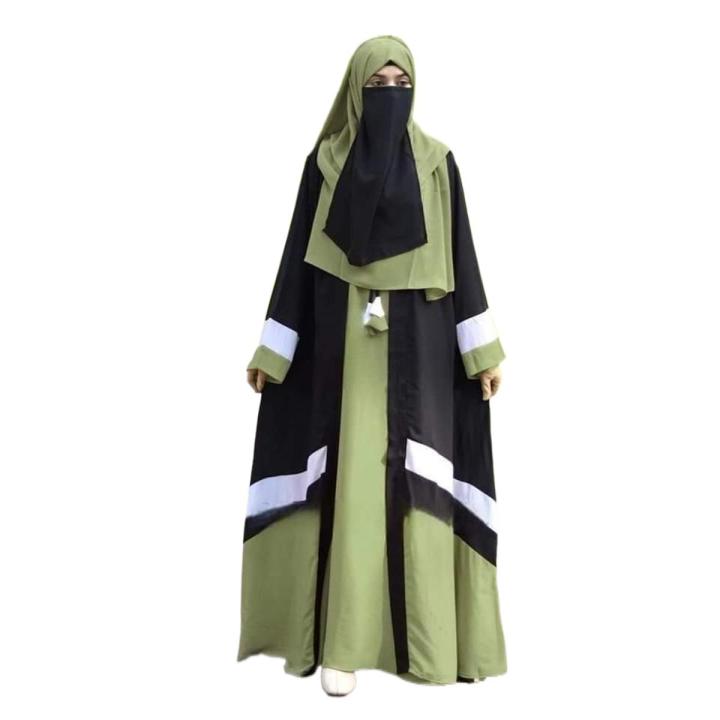 Dubai cherry fabric Rainbow Burka with Hijab Niqab and separate Koti//Beautiful borka collection for women