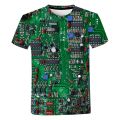Circuit Board 3D Printed T Shirt Men Women Summer Casual Electronic CShort Sleeve Harajuku Streetwear Oversized T-shirt.