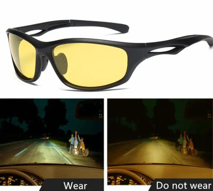 Night Driving Glasses Anti-Glare Night Vision Glasses Men Women, Sport Night Sight Glasses for Running Cycling Fishing Driving, TR90