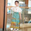Ma Mian Skirt Girl's Sports Games Hanfu, Traditional Culture, Chinese Recitation, Chorus Performance Clothing Set, Ancient Style Tang Costume.