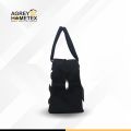 Lunch Carry Bag, Cotton Fabric, Black & White, (9.5″x7.5″x5″). 