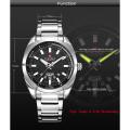 NAVIFORCE NF9038 - Silver Stainless Steel Analog Watch for Men - Silver & Black. 