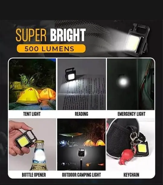 Mini LED light Keychains Portable Pocket Flas-hlight USB Rechargeable ...