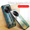 Biruiqu For Redmi A3X Shockproof Fashion Marble Tempered Glass Back Case Cover. 