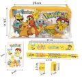 Anime Student Gift Doraemon Pikachu Pencil Sharpener Stationary Set Ruler Eraser Pencil. 