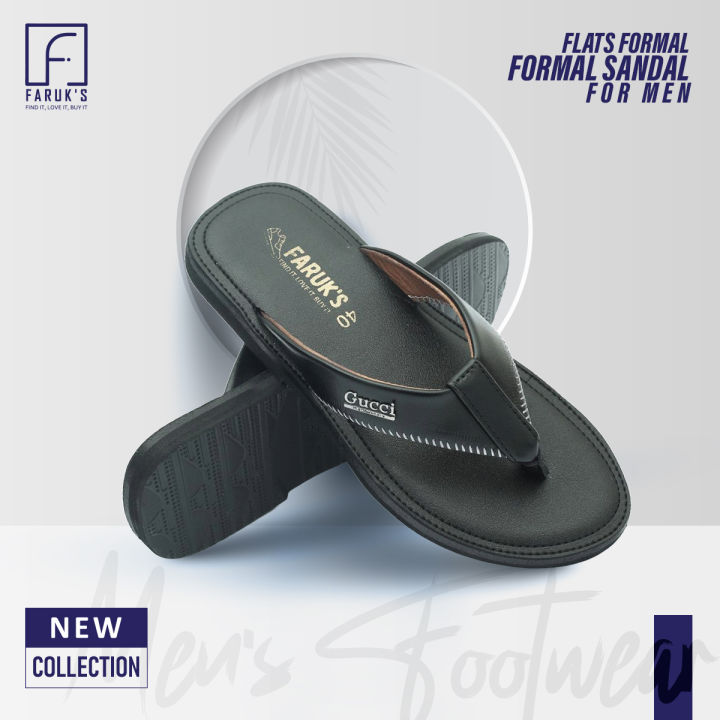 Custom Experience - Men Black Leather Sandal / Leather Sandal For Men (FARUK'S) - Couture - High-end - Designed - Urban Vibes