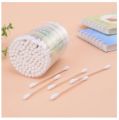 150 Pcs Approx. Cotton Swab Double Head Cotton Buds Wooden with round plastic box. 