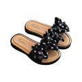 Girls Summer Beach Slippers, Toddlers Dots Bow Open Toe Slide Slippers, Nonslip Cross Slippers with Bowknot for Kids. 