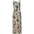 Women's Sleeveless Cheongsam Costume, Chinese Traditional Printed Side Slit Bodycon Dress. 