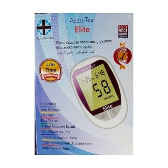 Accu Test Elite- Blood Glucose Monitoring System (Korean)10 Strips &10 Needles FREE