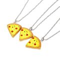 【Sooledead】（NEW）Best Forever Necklace 6 PCS In 1 Set Pizza Necklace Keychian Bff Friendship Best Gifts Friends. 