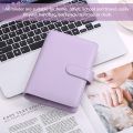 A6 PU Leather Budget Binder,with 8 A6 Binder Bags,12 Papers,6 Ring Binder Budget Envelope System, with Label Stickers D.