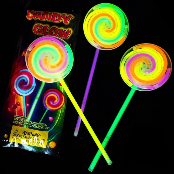 ASM Lollipops Glow Sticks Candy Toys Pop Shaped Rotating Windmill Colorful Light Up Toys Camping, School, Nighttime Birthday Parties, Concert Props and Toys