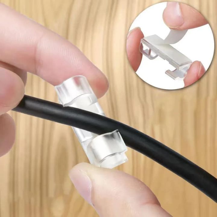 20pcs%20Adhesive%20Data%20Cable%20Charging%20Wire%20Holder%20Clips%20Wall%20Desktop%20Cable%20Organizer%20Peeling%20and%20Mounting,%20-%20Image%202