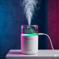 Portable Mini Humidifier with LED Night Light – Quiet USB Ultrasonic Cool Mist Diffuser for Car, Office Desk, and Travel- Ultra-Realistic Crystal Design.