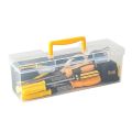 Portable Plastic Hardware Tool Box Transparent Toolbox Tool Storage Box Tool Organizer Household Parts Box.