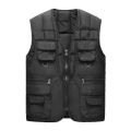 Classic Multi-Pocket Men's Padded Vest Winter Warm Sleeveless Coat Tactical Vest Jacket for Men Solid Lightweight Male Waistcoat.