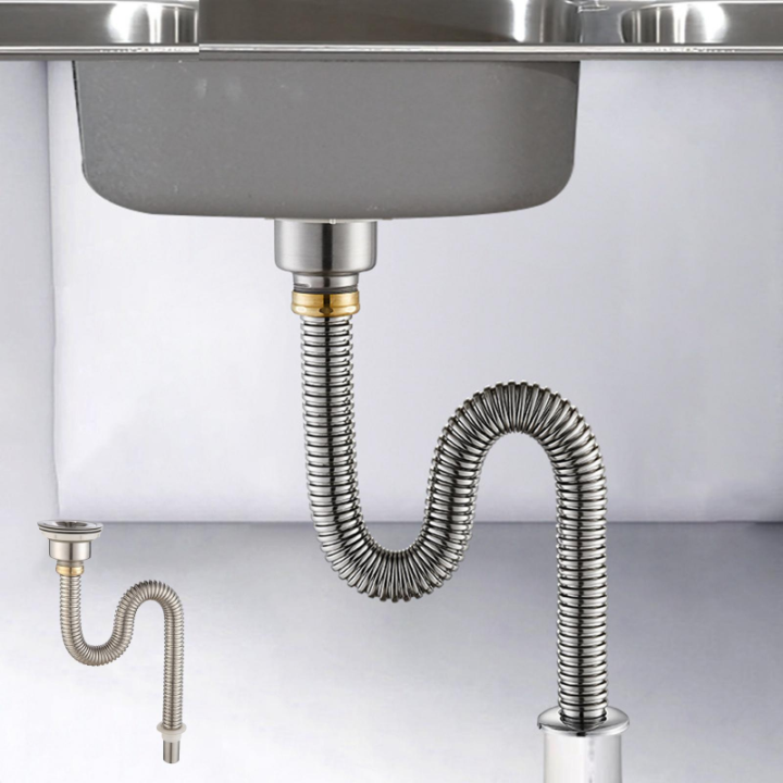 Kitchen%20Sink%20Drain%20Pipe%20Stainless%20Steel%20Sink%20Strainer%20with%20Sink%20Stopper/sealing%20Lid%20Kitchen%20Sink%20Sewer%20Pipe%20Drain%20Tubing%20Pipe%20-%20Image%205