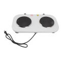 Electric Double Hot Plate, Iron Plastic 5 Power Levels Electric Double Burner White for Kitchen. 