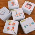 Educational Children's Toys Travel Iron Boxed Cube Puzzle Blocks Gyro Early Childhood Cognition Building Blocks Toy.