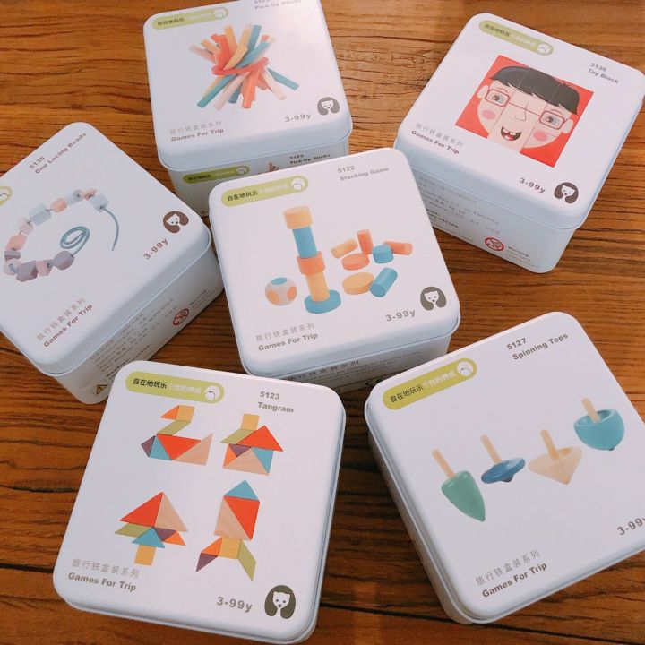 Educational Children's Toys Travel Iron Boxed Cube Puzzle Blocks Gyro Early Childhood Cognition Building Blocks Toy