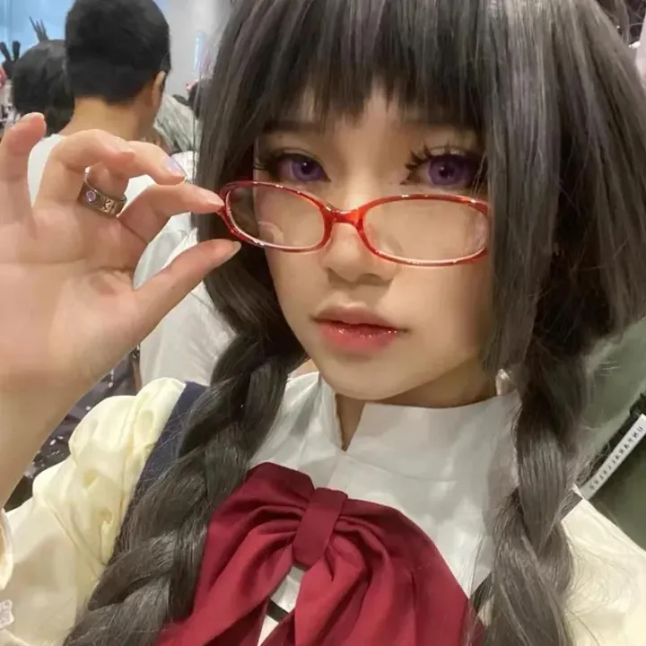Women%20Retro%20Oval%20Glasses%20Y2K%20Japanese%20and%20Korean%20Girls%20Red%20Green%20Frame%20Glass%20Eyewear%20Decorative%20Computer%20Anti-blue%20Eyeglasses%20-%20Image%205