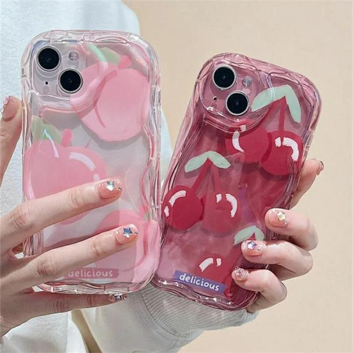 Casing For Infinix Hot 12 30 Play 30 30i 20i SMART 6 7 PLUS HD Cellphone Case INS Soft Anti-falling Cream Wave Edge Sweet Cool Girl Cherry Black Pink Leopard Print Shockproof Protection TPU Full Protection