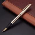 New Wing ung 235 Fountain Pen Aluminum Ink pen Gold Trim Fine Nib Aerometric Filler 1996 tock tationery Office chool upplie.