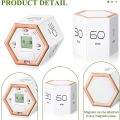 Hexagon Digital Clock Timer Magnetic Cubes Timer Kitchen Hexagon Flip Timer for Studying Cooking Exercising Easy To Use Magnetic Flip Focus-timer. 