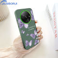 ZCSIBORUI for Redmi A3 Xiaomi Poco C61 Back Cover Purple Butterfly Colorful Sliver Double Sided Hard Case Shockproof Anti-fall Phone Cover. 
