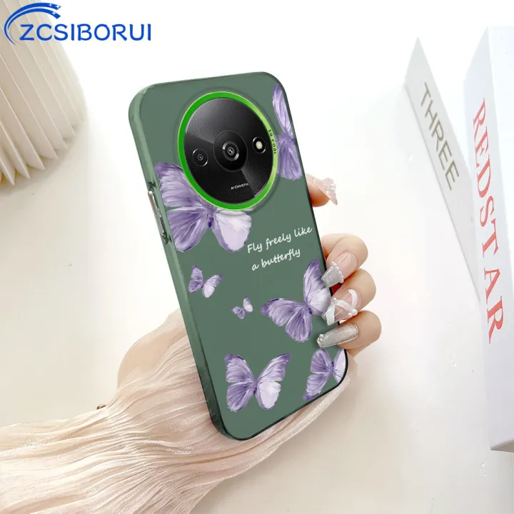ZCSIBORUI%20for%20Redmi%20A3%20Xiaomi%20Poco%20C61%20Back%20Cover%20Purple%20Butterfly%20Colorful%20Sliver%20Double%20Sided%20Hard%20Case%20Shockproof%20Anti-fall%20Phone%20Cover%20-%20Image%202