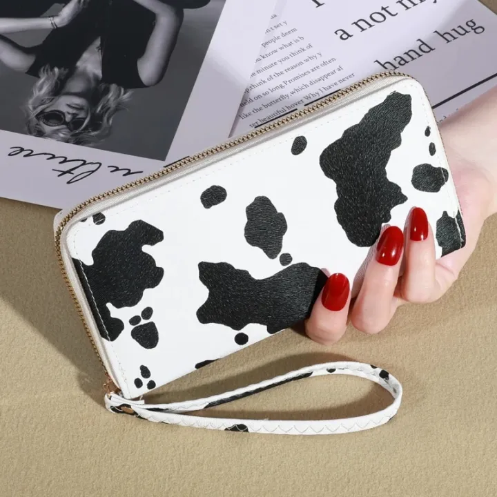 Cow%20Print%20Long%20Wallet,%20Women's%20Cute%20Versatile%20Faux%20Leather%20Zipper%20Wallet%20-%20Image%206