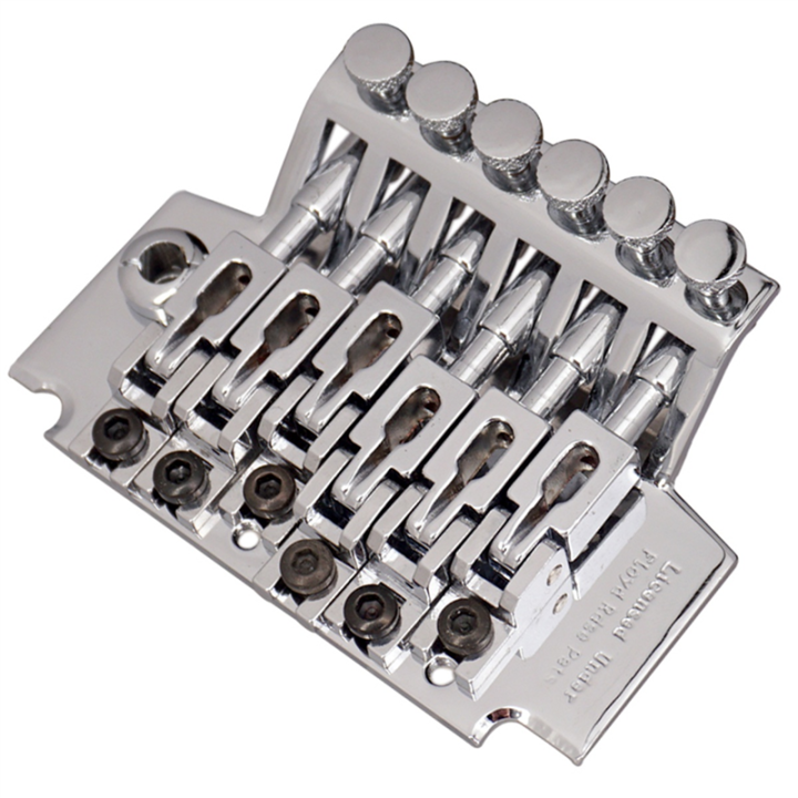 Chrome%20Electric%20Guitar%20Tremolo%20Bridge%20Accessory%20Double%20Locking%20Systyem/78MM%20Between%20the%202%20Studs%20Centers/Strings%20Through%20Saddle%20-%20Image%202