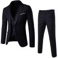 Men's Brand Suits Blazer 3 Pieces Red Elegant Slim Fit Button Dress Suit Vest Party Wedding Formal Business Casual Terno. 