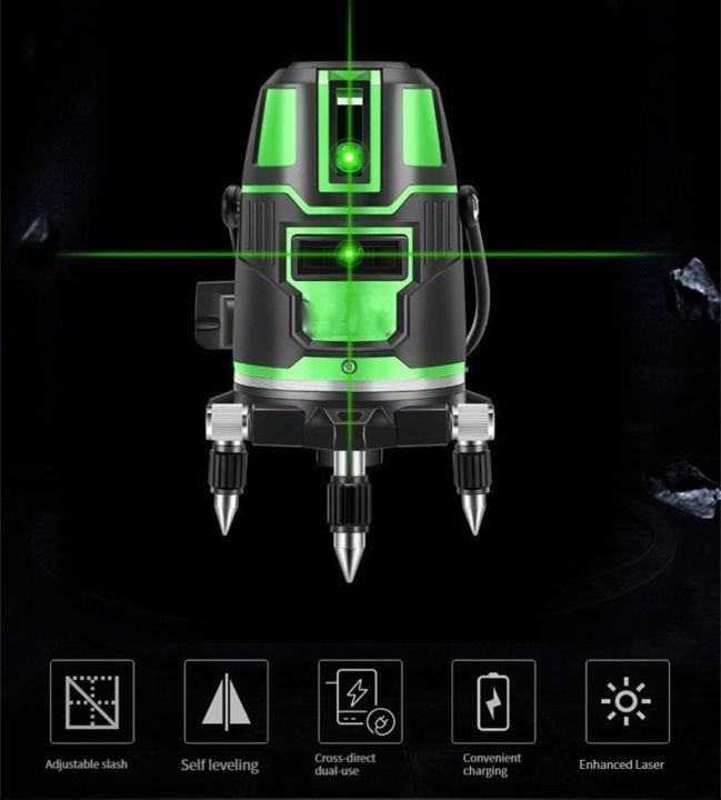 Green High Precision Self Leveling Laser Level 3 Lines