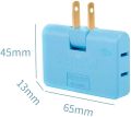 Tap Power Outlet Extender Plug Multi Plug Slim 3 In 1 Rotatable Socket Converter,Swivel Mini Indoor Wall.