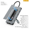 M.2 SSD enclosure type c docking station Hdmi ethernet RJ45 adapter nvme usb for macbook air switch Thunderbolt dell laptop pc.
