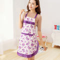 Apron Oil-proof Lady Dress Cotton Floral Pattern Apron Cover Home Kitchen Supplies.