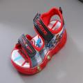 Kids Girls Summer Sandals Led Light Luminous Shoes Boys Cartoon Captain America Slippers Toddler Sport Running Soft Beach Shoes.
