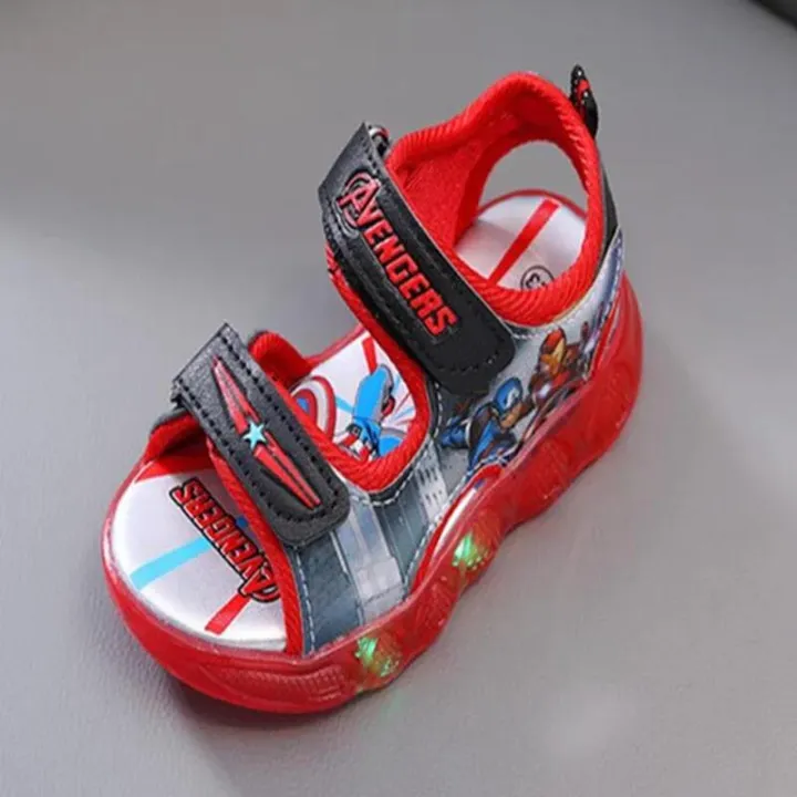 Kids%20Girls%20Summer%20Sandals%20Led%20Light%20Luminous%20Shoes%20Boys%20Cartoon%20Captain%20America%20Slippers%20Toddler%20Sport%20Running%20Soft%20Beach%20Shoes%20-%20Image%206
