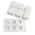 DIY Tool 6 Cavity Silicone Candle Mold 3D Cube Shape Large Bubble Ball 3D Bubble Cube Mold Reusable Non-Stick DIY Mousse Cake Mold Soap Making.