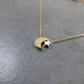 【Daily Necessities For Anyone Store】Delicate Moon Stars Pendant Necklace Jewelry Stainless Steel Gold Color Phase Choker Best Gifts.