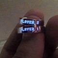 Luminous Couple Rings Glowing in the Dark Player 1 Player 2 Matching Ring for Girlfriend Boyfriend Valentine's Day Gaming Gifts.