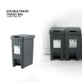 Locaupin Two Way Opening Press Foot Pedal Type Waste Basket Recycling Garbage Container Side to Side Compartment Bin. 