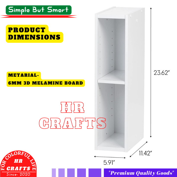 Small%20Shelving%20Unit%20with%20Adjustable%20Board%20Shelf%20for%20Small%20Spaces,%202%20Shelf,Size%206"%208"%2010"%2012"%2014"%20inch%20Stackable%20Shelves,%20Bookcase%20Color%20White%20and%20Black-%20HR%20Crafts%20-%20Image%204