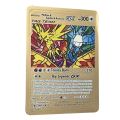 【Serendipity party】MEGA Charizard Golden Pokemon Cards in English Iron Metal Pokmo Letters Gift Game Cards Rainbow. 