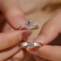 Douyin Kuaishou Internet celebrity imitation moissanite diamond ring imitation diamond women's light luxury niche high-end exquisite ring comparison.