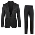 Men's Solid Color Suit Set Business Suit coat New And Fashion Slim Fit Dress Pants 2 Pieces Classic Blazers terno masculino.
