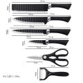 6 in 1 Zepter Stainless Steel Knife Set with Peeler & Scissor Black Non Stick Kitchen Knife Set. 